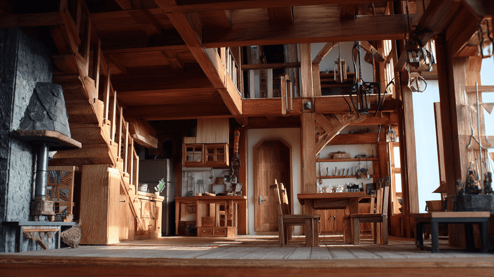 moderne interieurstijlen van een houten woning